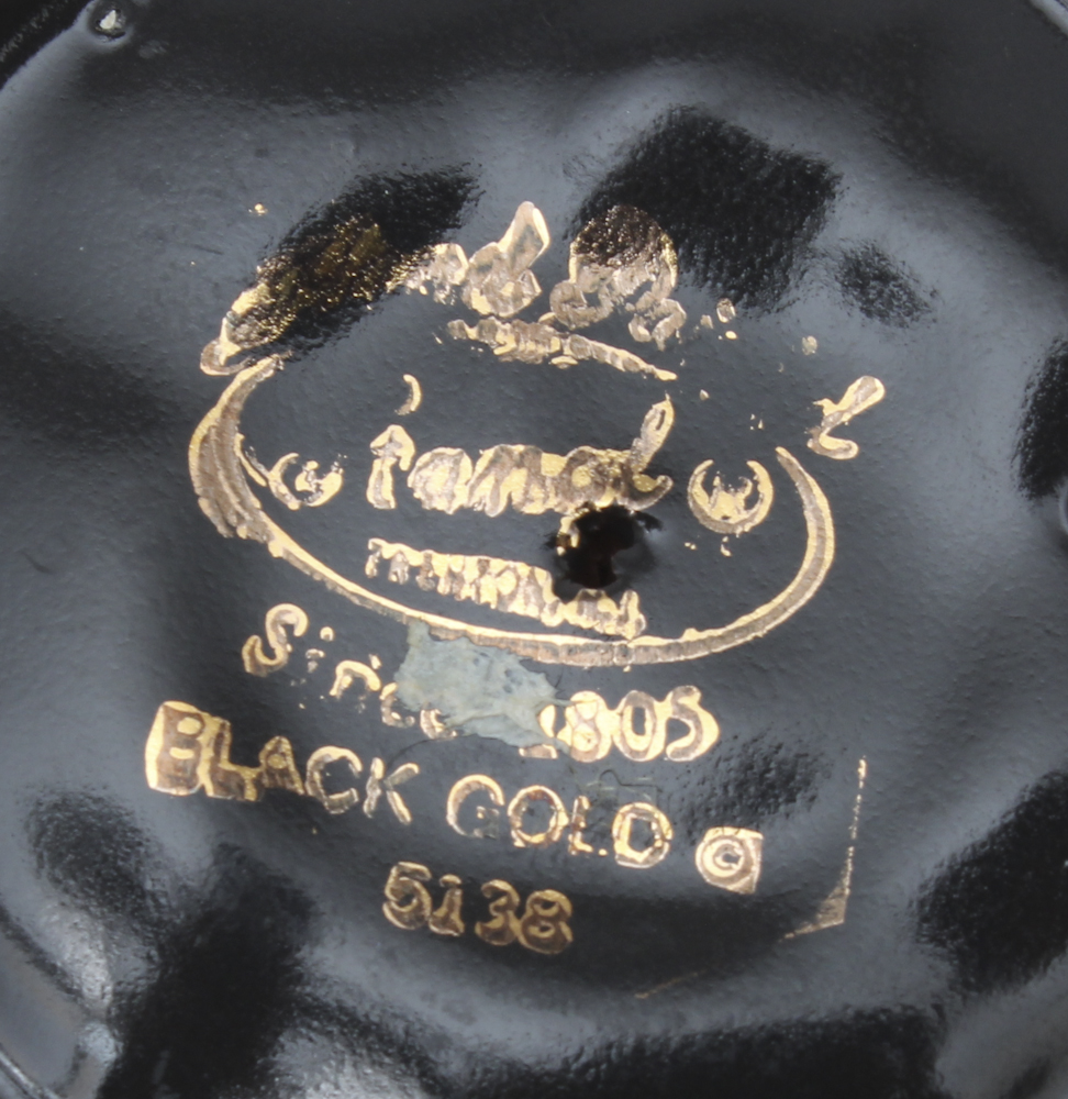 Stangl Black 22 Karat Gild Antiqued Candle Holders