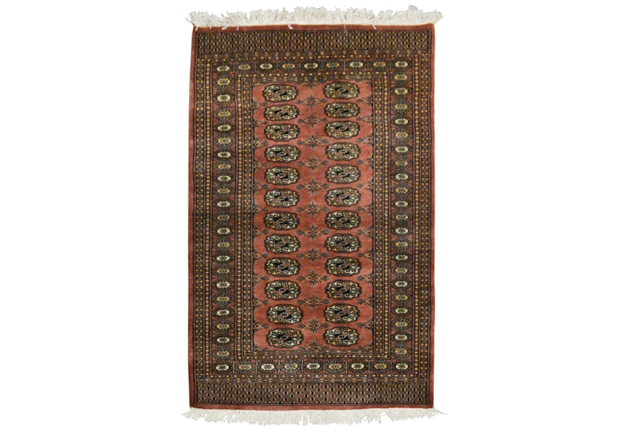 Hand-Knotted Bokhara Area Rug