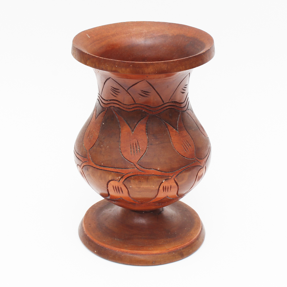 Decorative Carved Wooden Vase