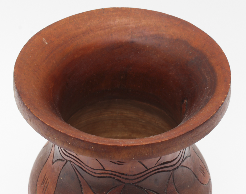 Decorative Carved Wooden Vase