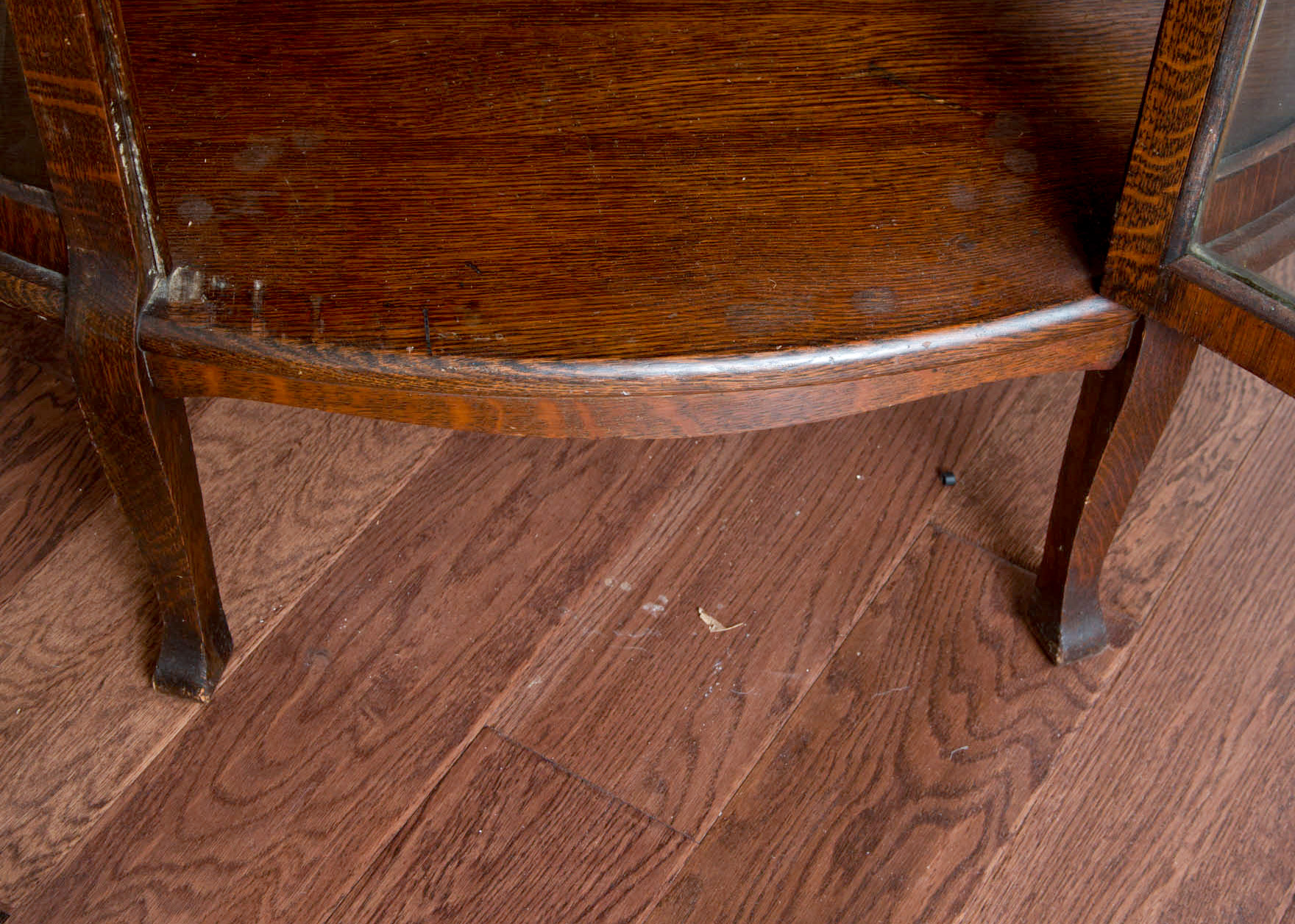 Antique Oak Demilune Curio Cabinet by Alliance Furniture Company