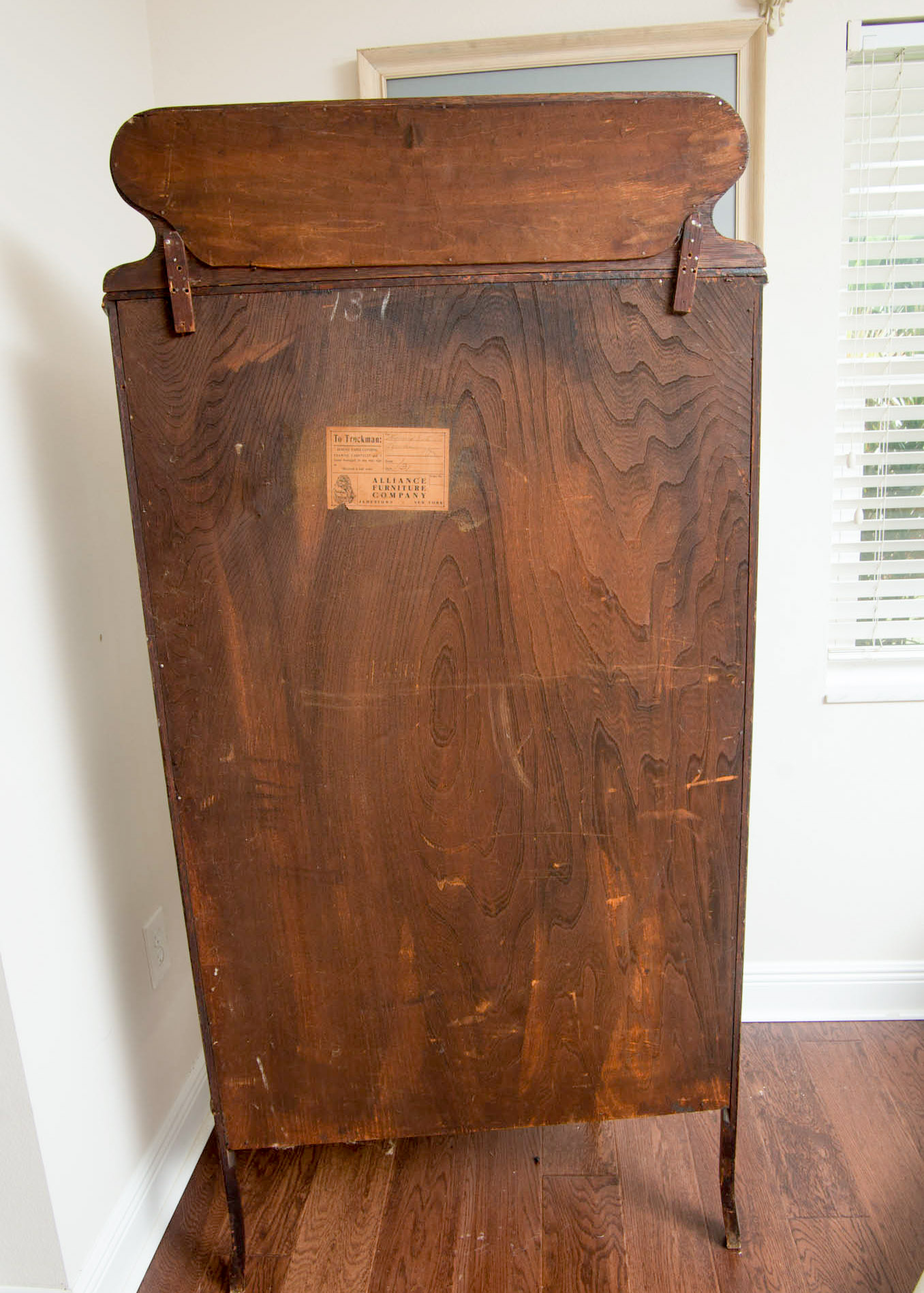 Antique Oak Demilune Curio Cabinet by Alliance Furniture Company