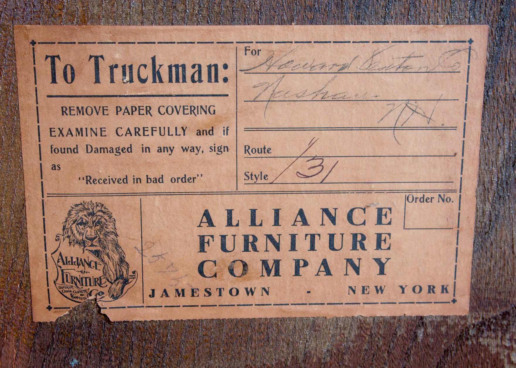 Antique Oak Demilune Curio Cabinet by Alliance Furniture Company