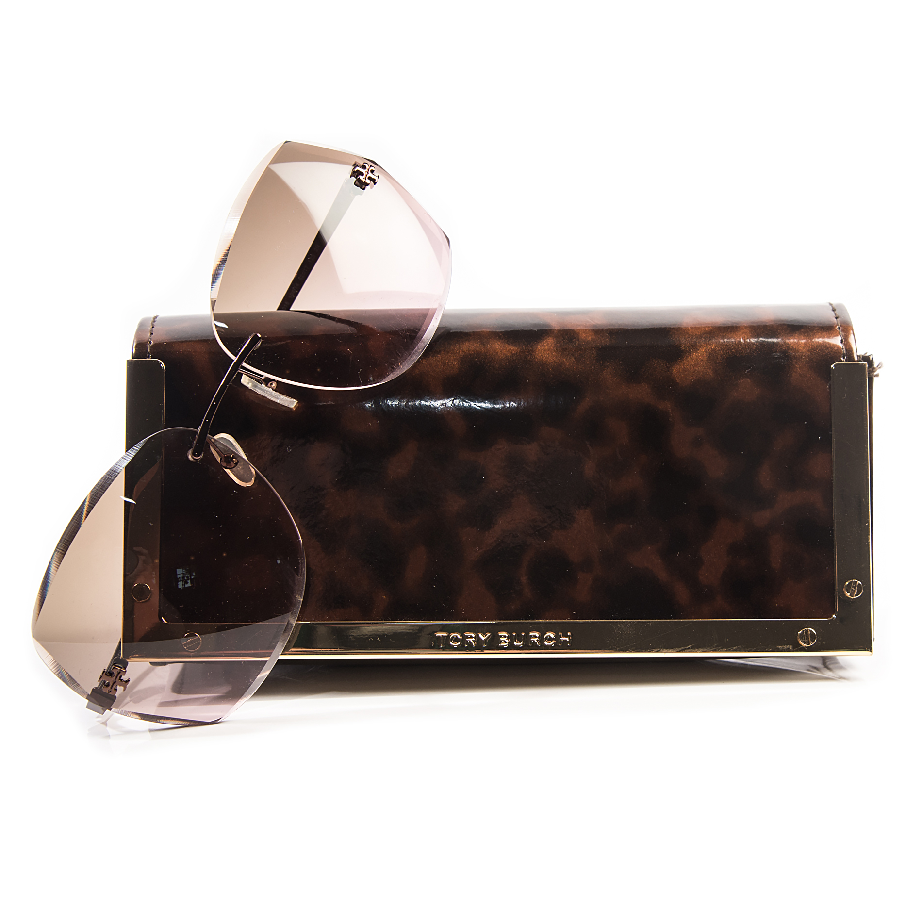 Tory Burch Rimless Front-Logo Sunglasses