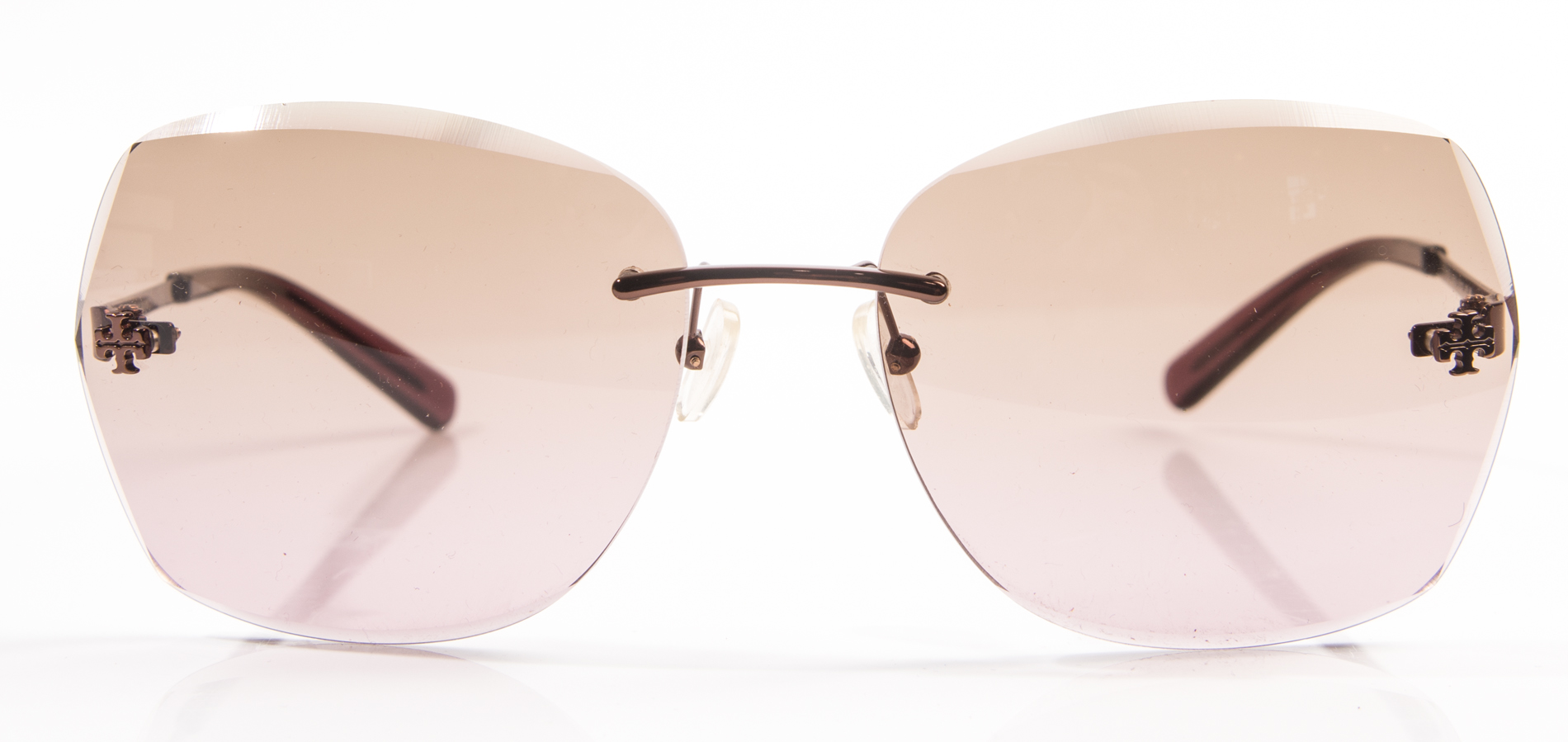Tory Burch Rimless Front-Logo Sunglasses