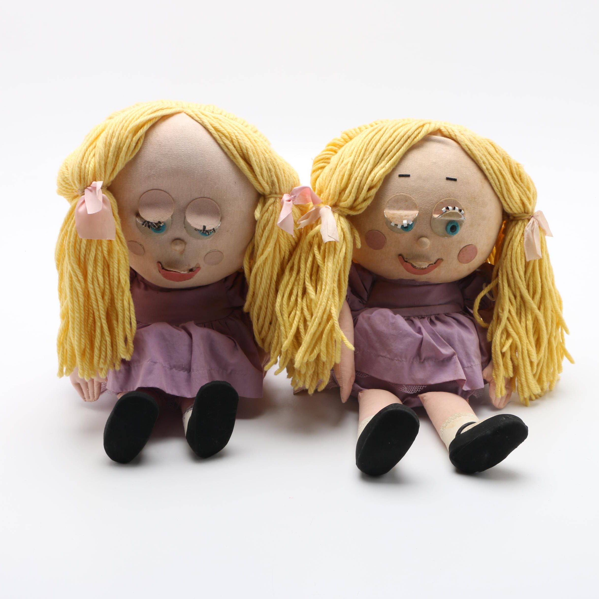Pair Of Vintage "Shrinking Violet" Talking Dolls By Mattel