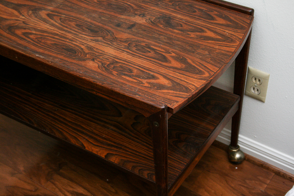 Vintage Rosewood Danish Modern Bar Cart