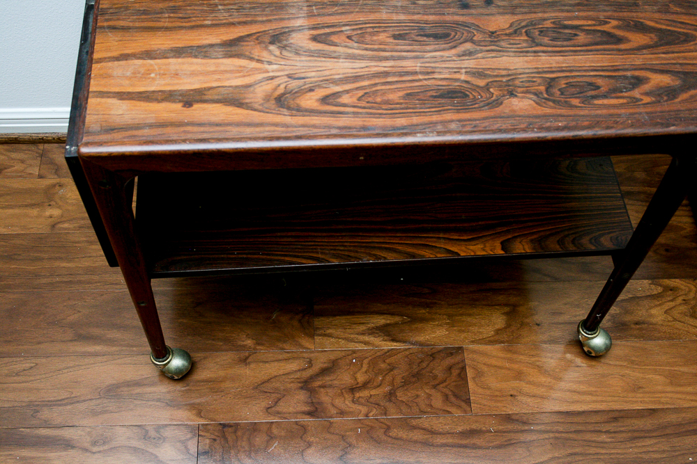 Vintage Rosewood Danish Modern Bar Cart