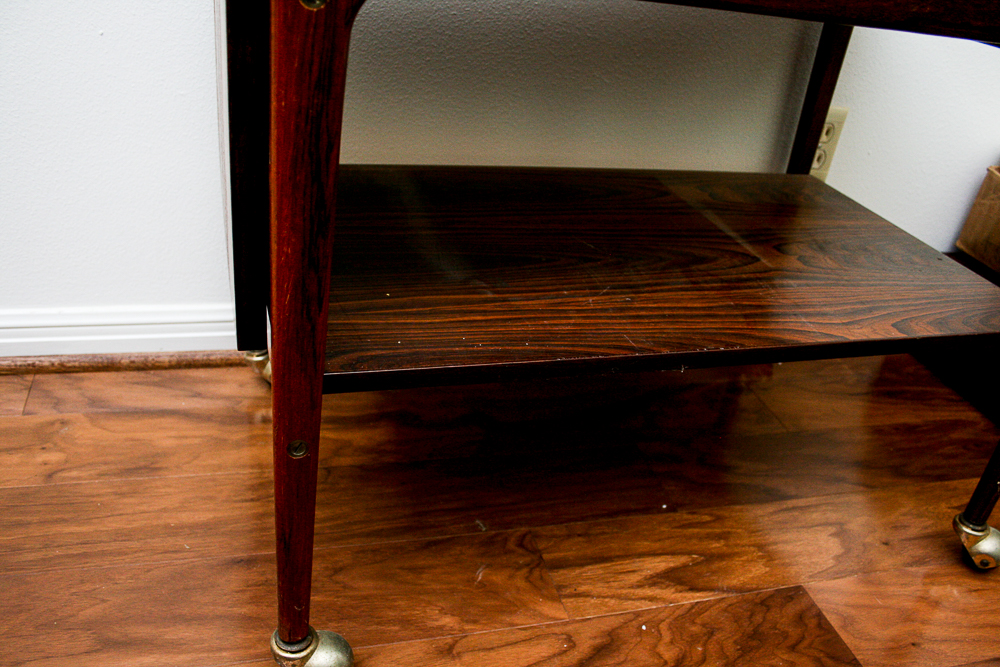 Vintage Rosewood Danish Modern Bar Cart