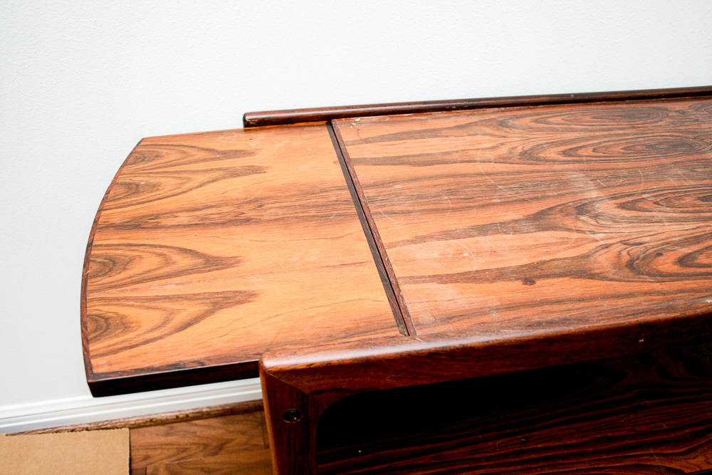 Vintage Rosewood Danish Modern Bar Cart