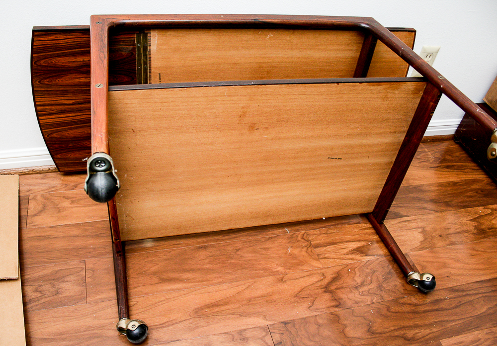 Vintage Rosewood Danish Modern Bar Cart