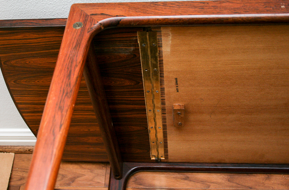 Vintage Rosewood Danish Modern Bar Cart