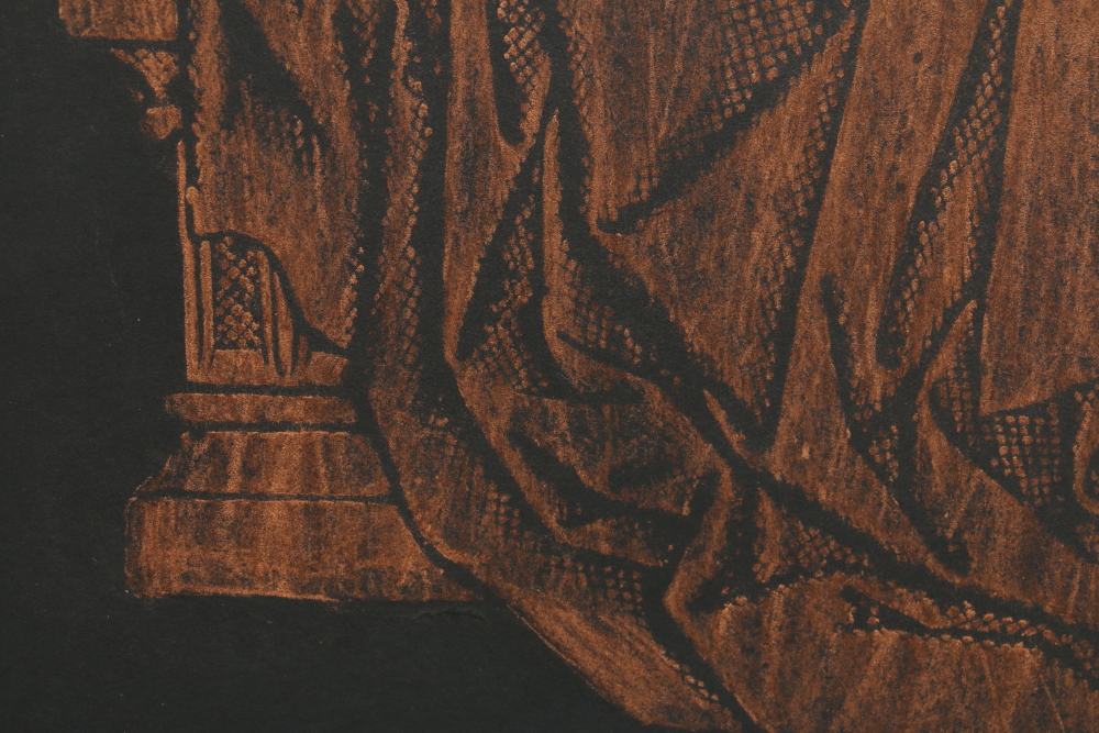 Rubbing on Wove Paper of Mary and Jesus