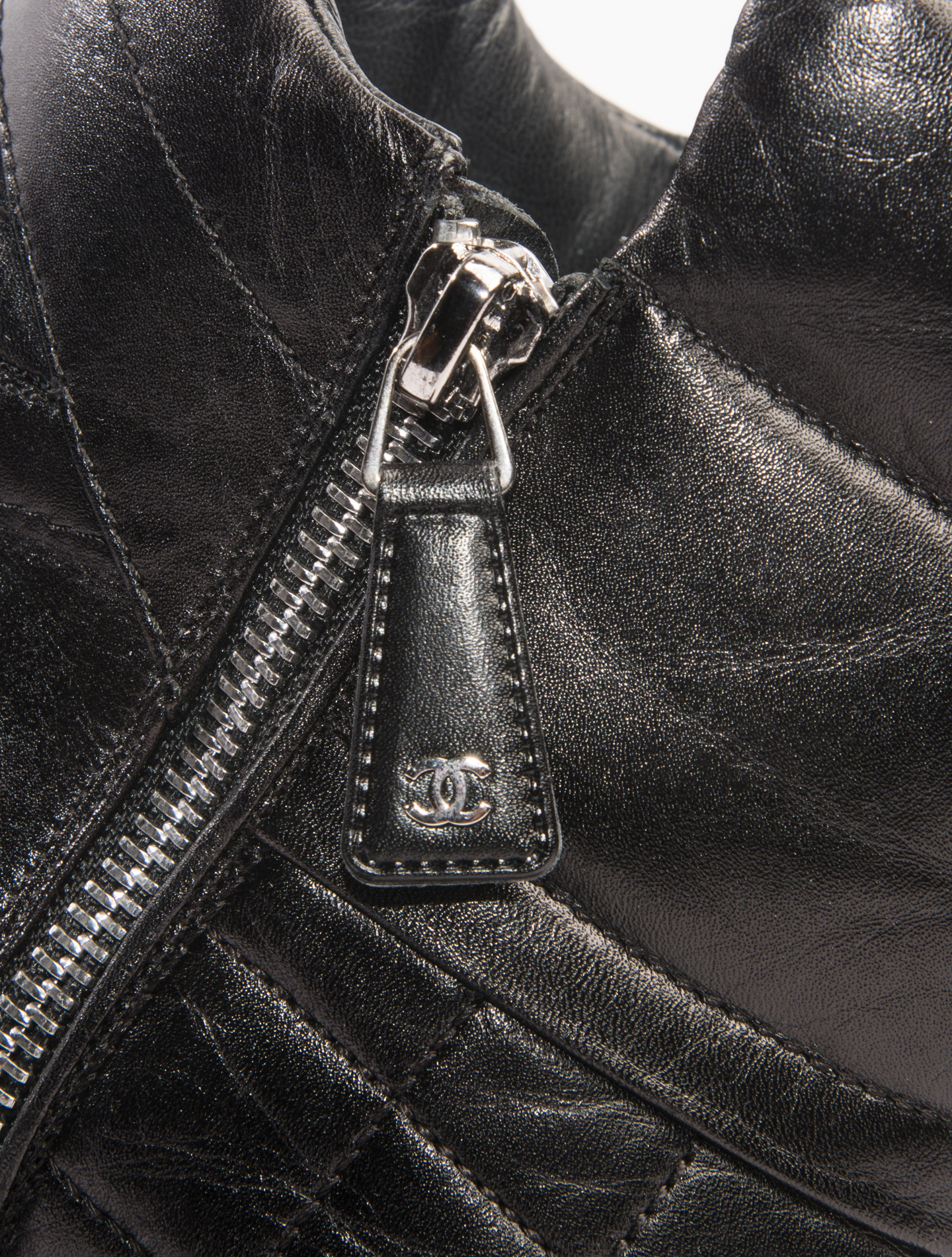 Chanel Quilted Black Sneaker Booties