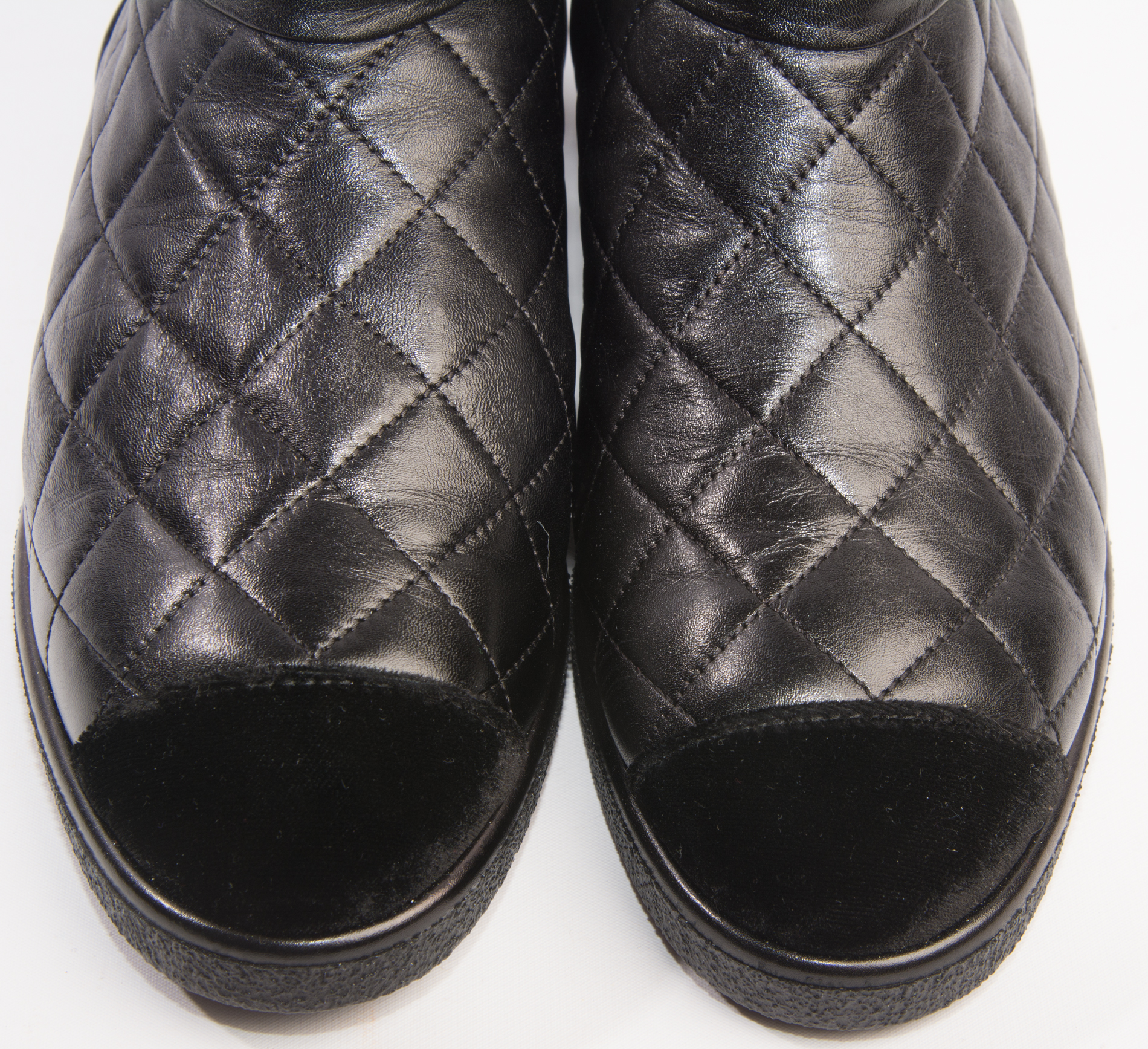 Chanel Quilted Black Sneaker Booties