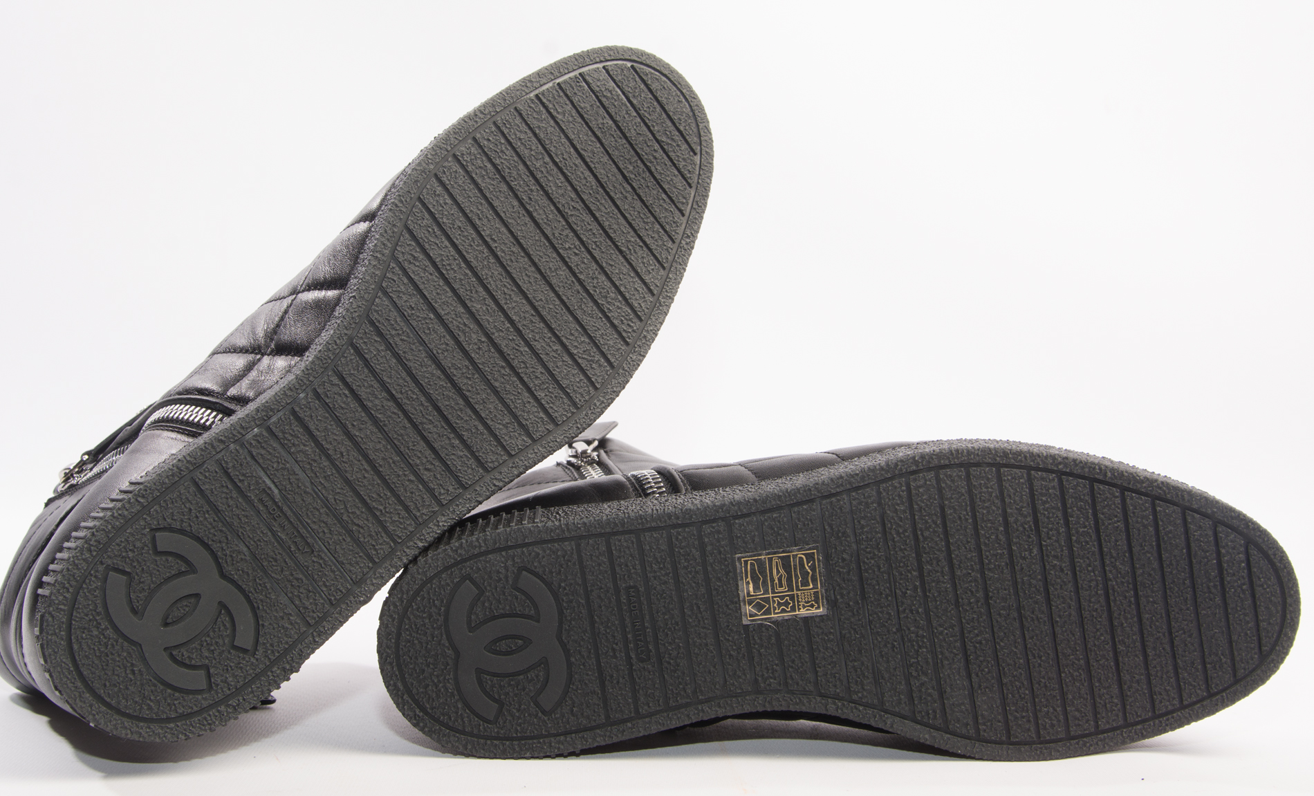 Chanel Quilted Black Sneaker Booties