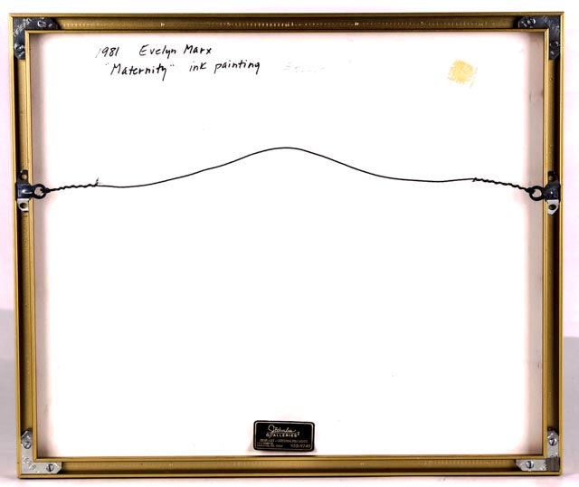 Original Ink Surrealist Painting By Evelyn Marx "Maternity"