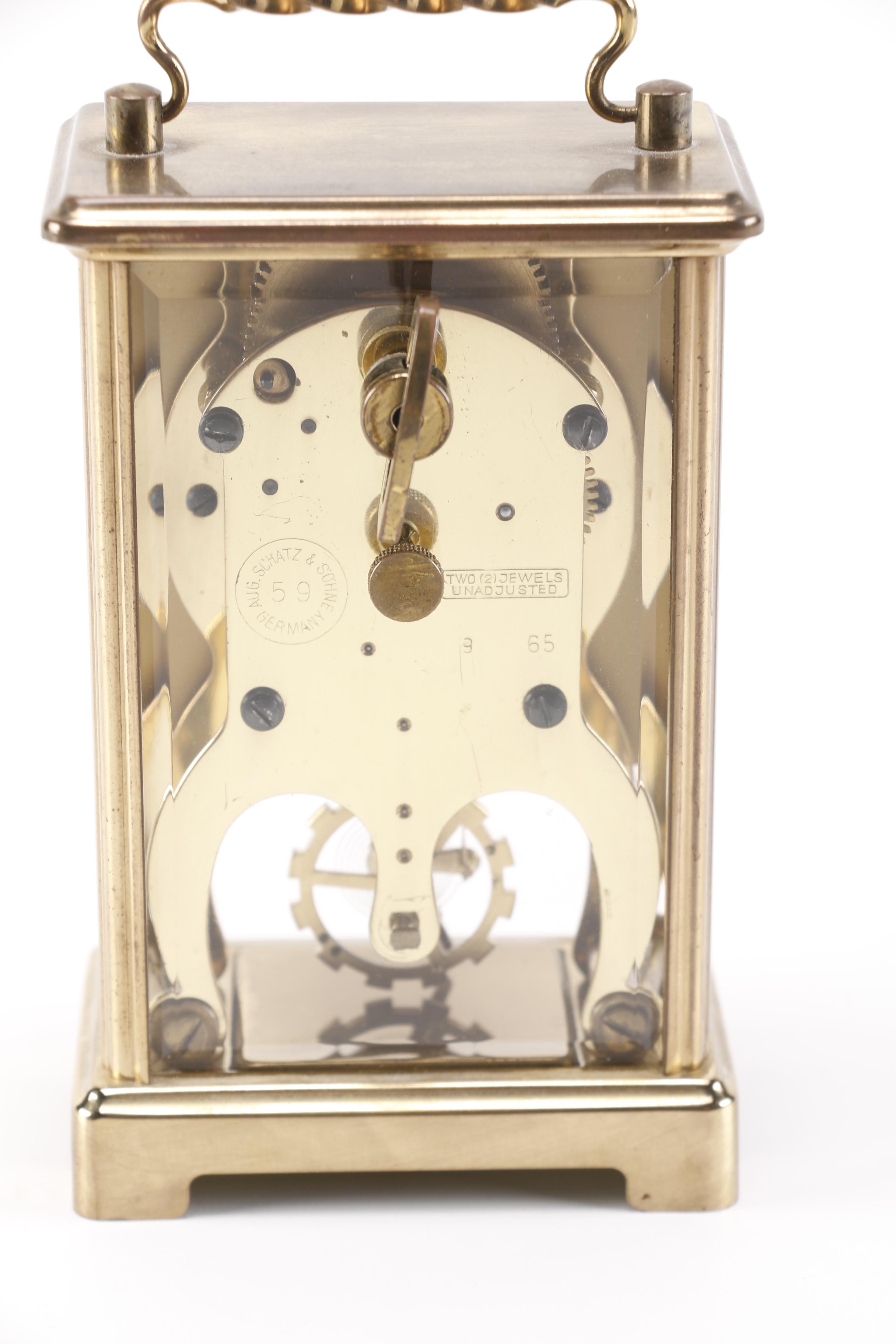 Circa 1950s Schatz Mercedes Brass Carriage Clock