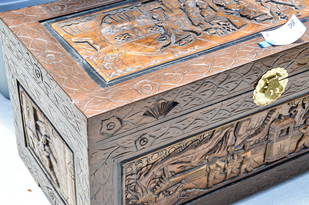 Chinese Carved Wood Chest