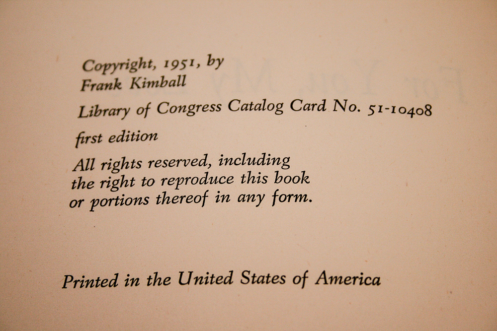 "For You, My Love" by Frank Kimball