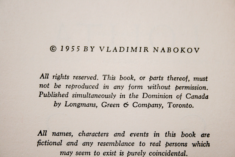 First American Edition, Later Printing of "Lolita" by Vladimir Nabokov