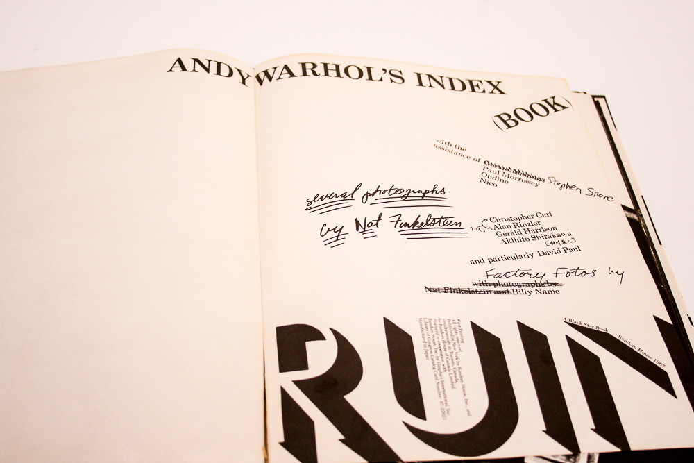 First Printing "Andy Warhol's Index Book"
