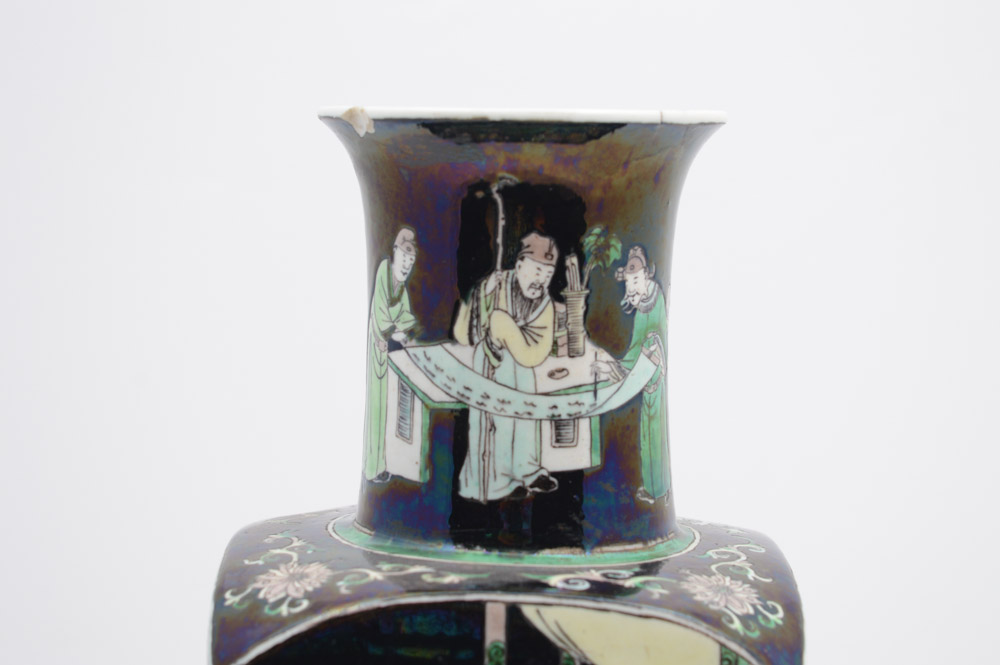 Chinese Famille Noire Style Porcelain Vase