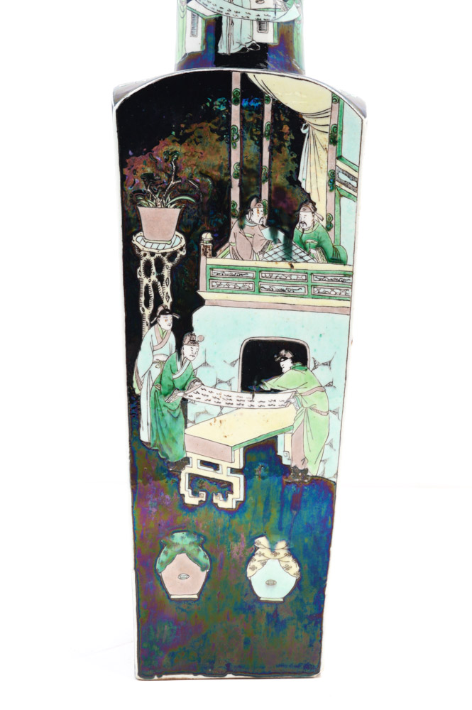 Chinese Famille Noire Style Porcelain Vase