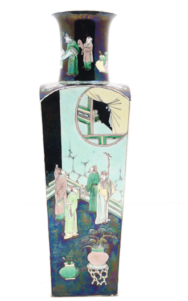 Chinese Famille Noire Style Porcelain Vase