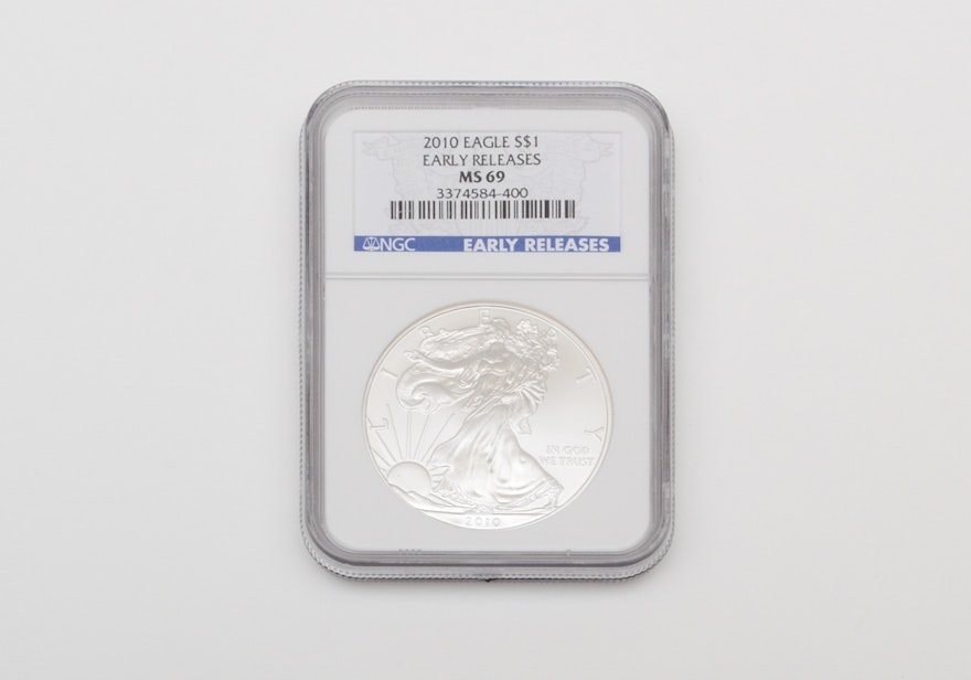 2010 Early Release $1 Silver Eagle NCG Graded MS69