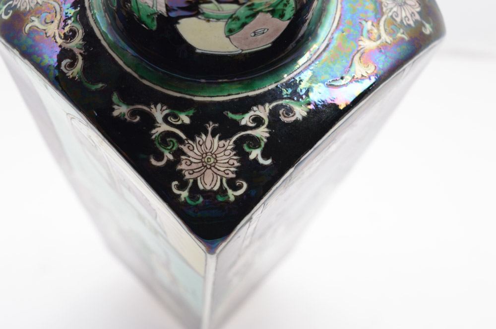 Chinese Famille Noire Style Porcelain Vase