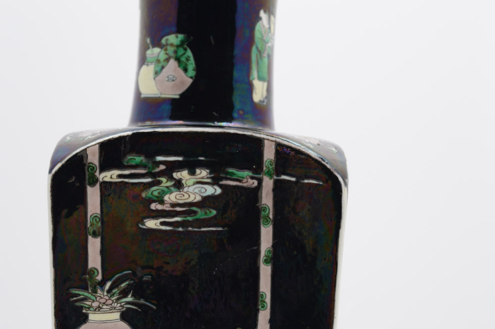 Chinese Famille Noire Style Porcelain Vase