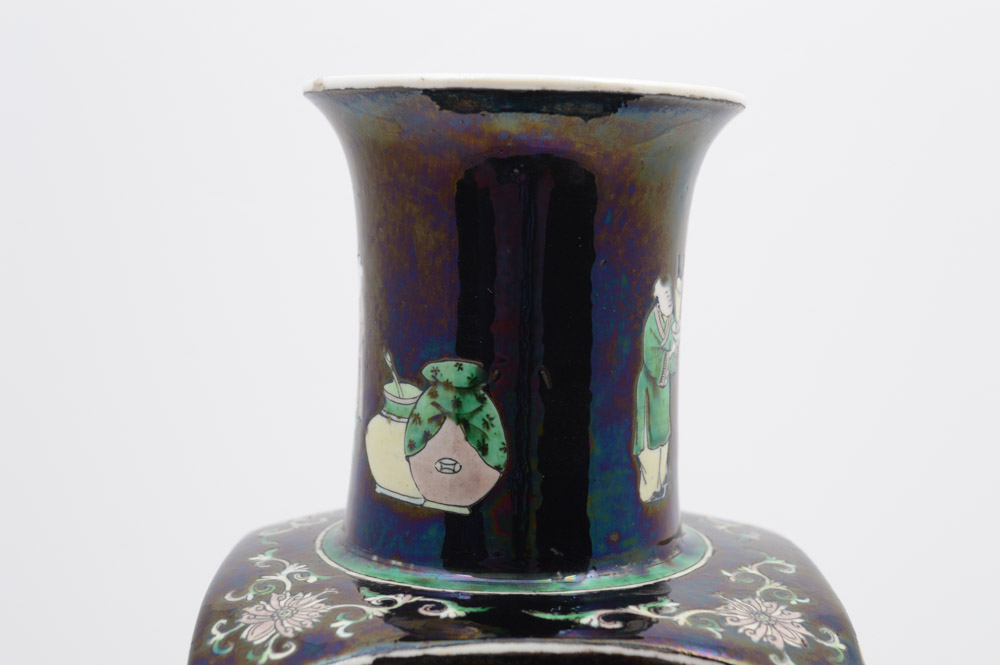 Chinese Famille Noire Style Porcelain Vase