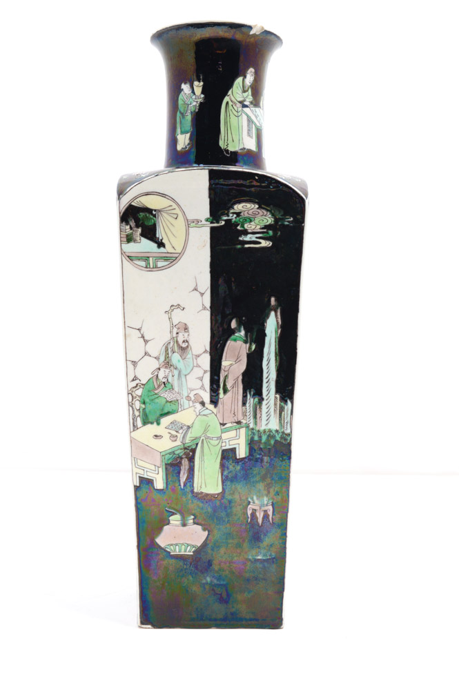 Chinese Famille Noire Style Porcelain Vase