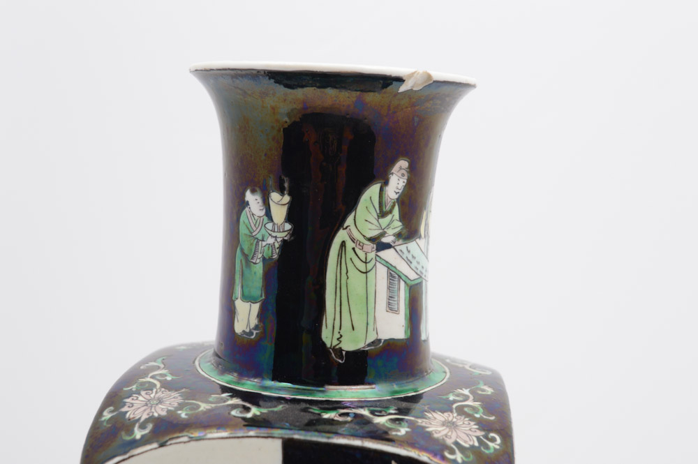 Chinese Famille Noire Style Porcelain Vase