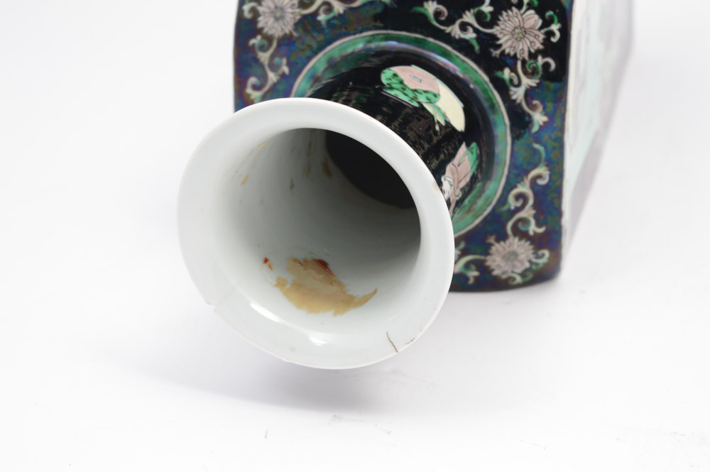 Chinese Famille Noire Style Porcelain Vase