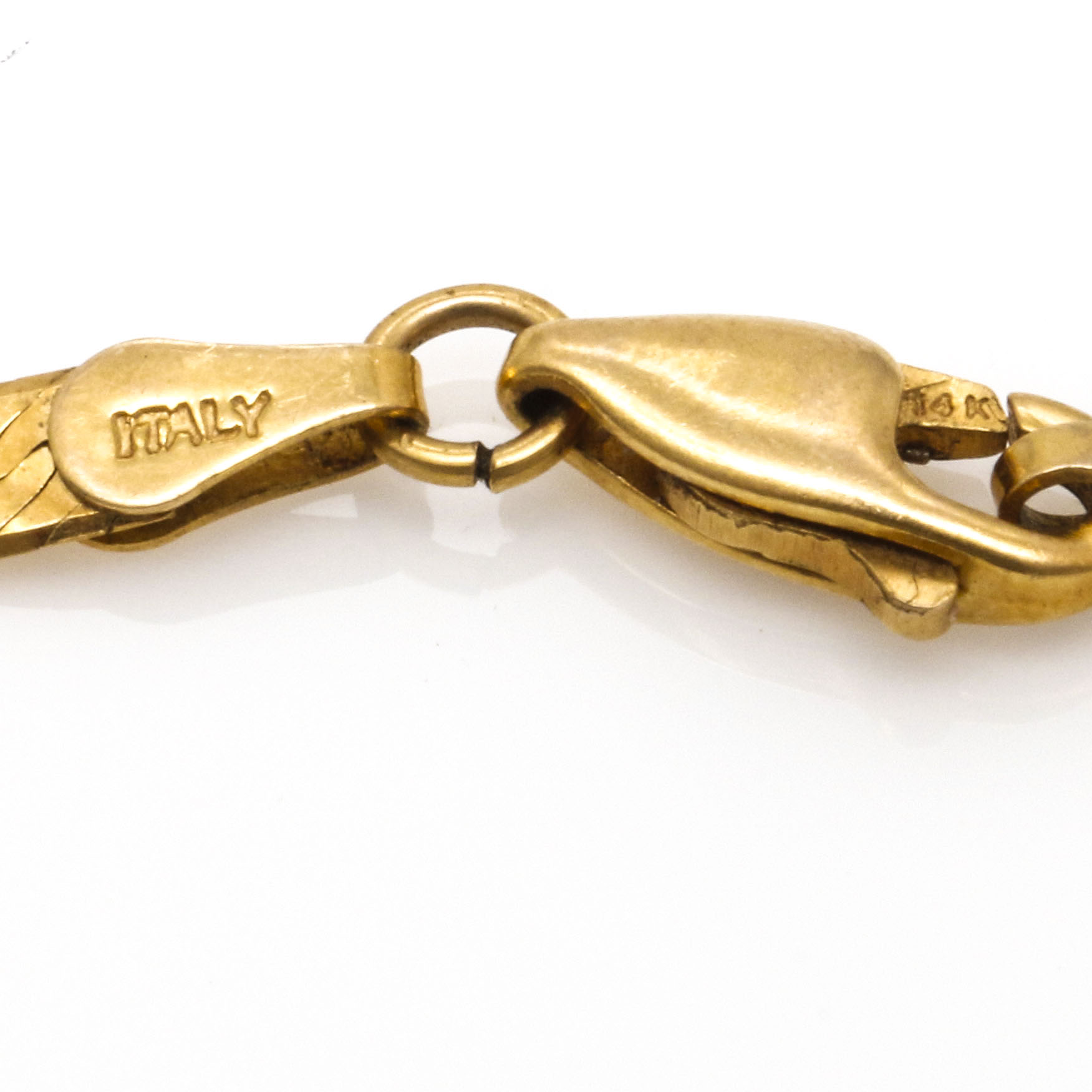 14K Yellow Gold Herringbone Chain Bracelet