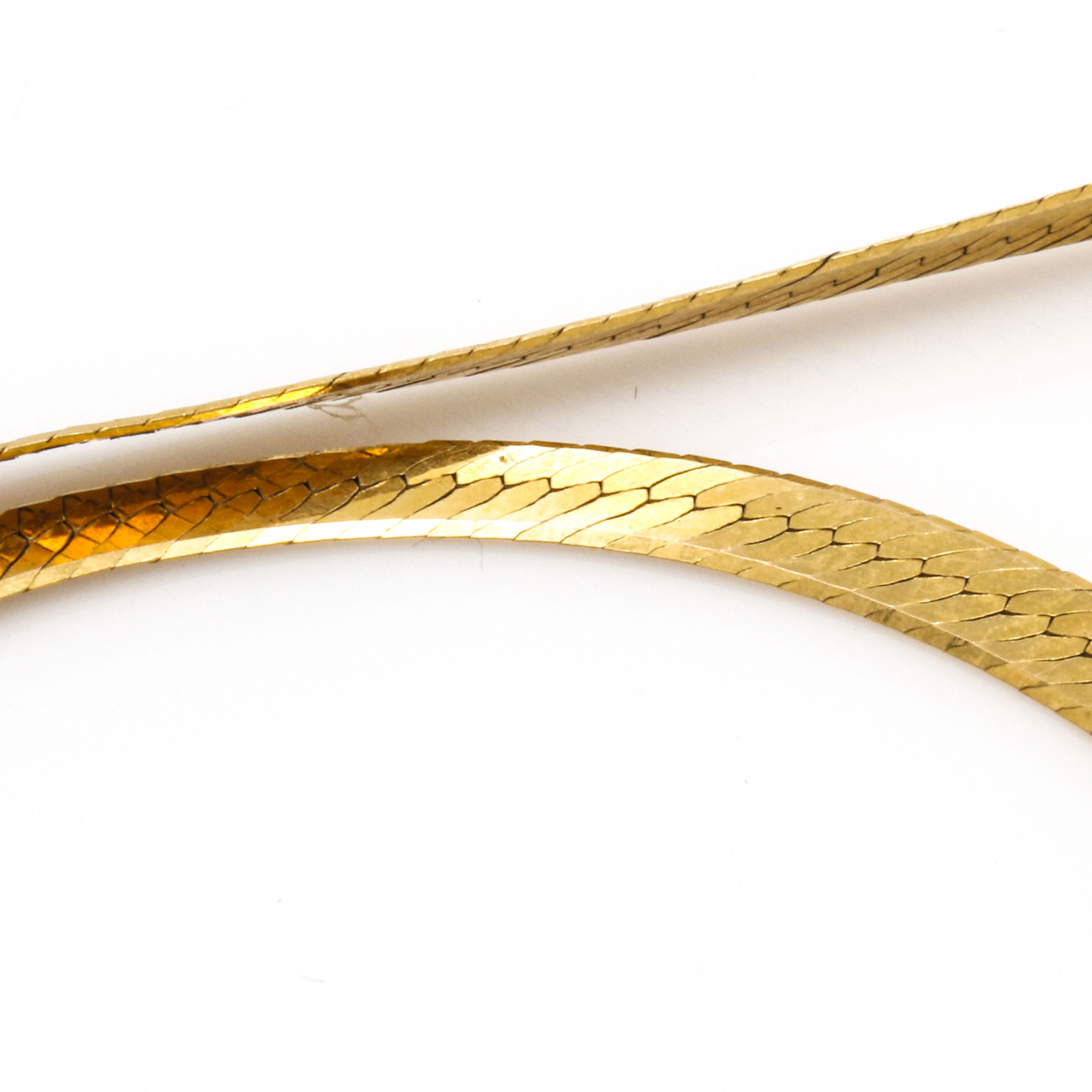 14K Yellow Gold Herringbone Chain Bracelet