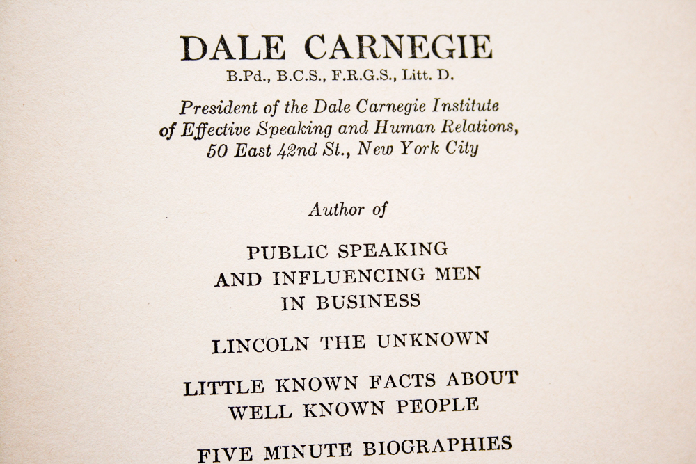 1937 First Edition, Late Printing of  "How to Win Friends and Influence People" by Dale Carnegie