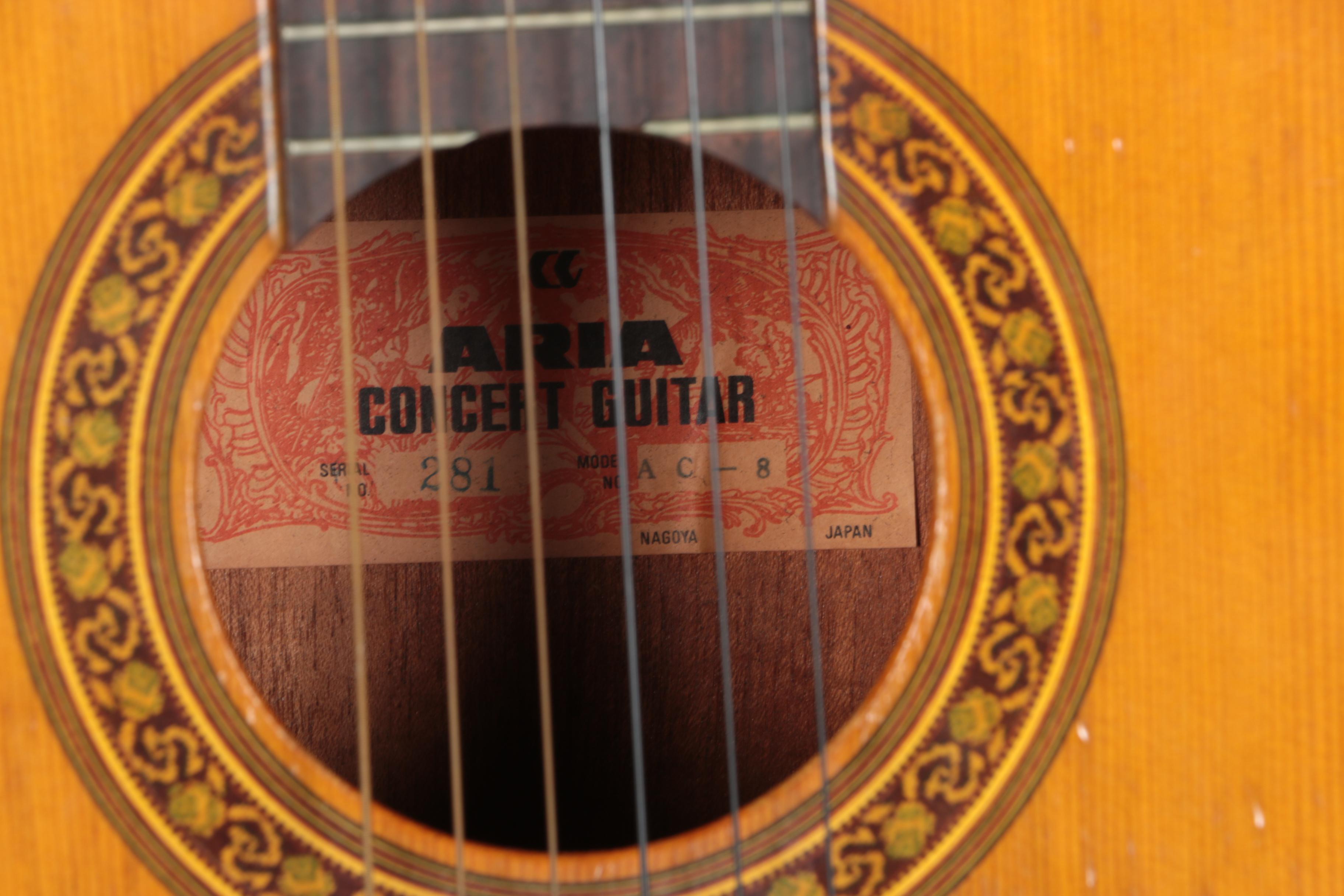 Aria Concert Classical Style Guitar and Case