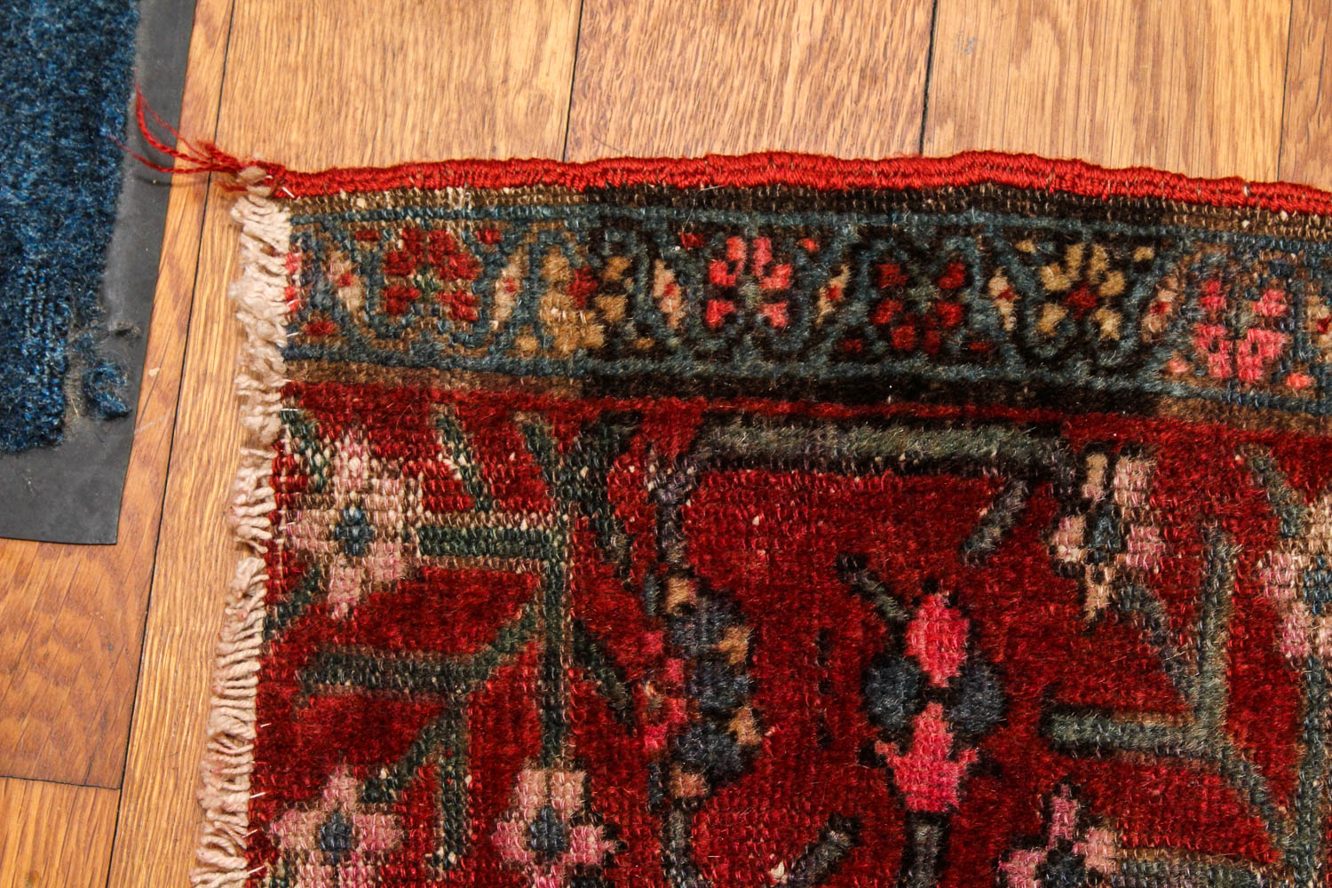 Vintage Hand-Knotted Persian Mina Khani Accent Rug