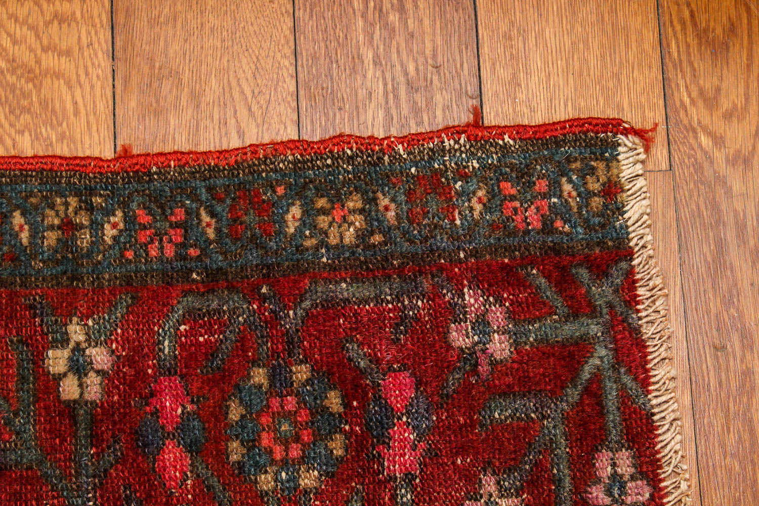 Vintage Hand-Knotted Persian Mina Khani Accent Rug