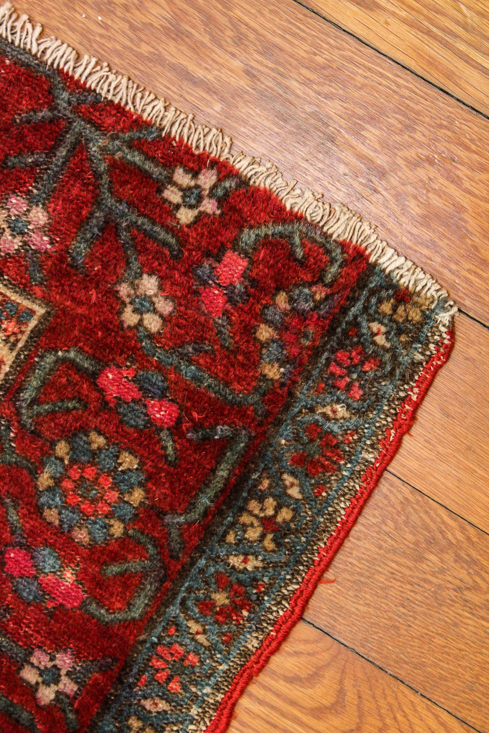 Vintage Hand-Knotted Persian Mina Khani Accent Rug