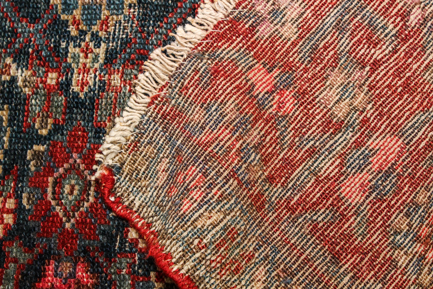 Vintage Hand-Knotted Persian Mina Khani Accent Rug