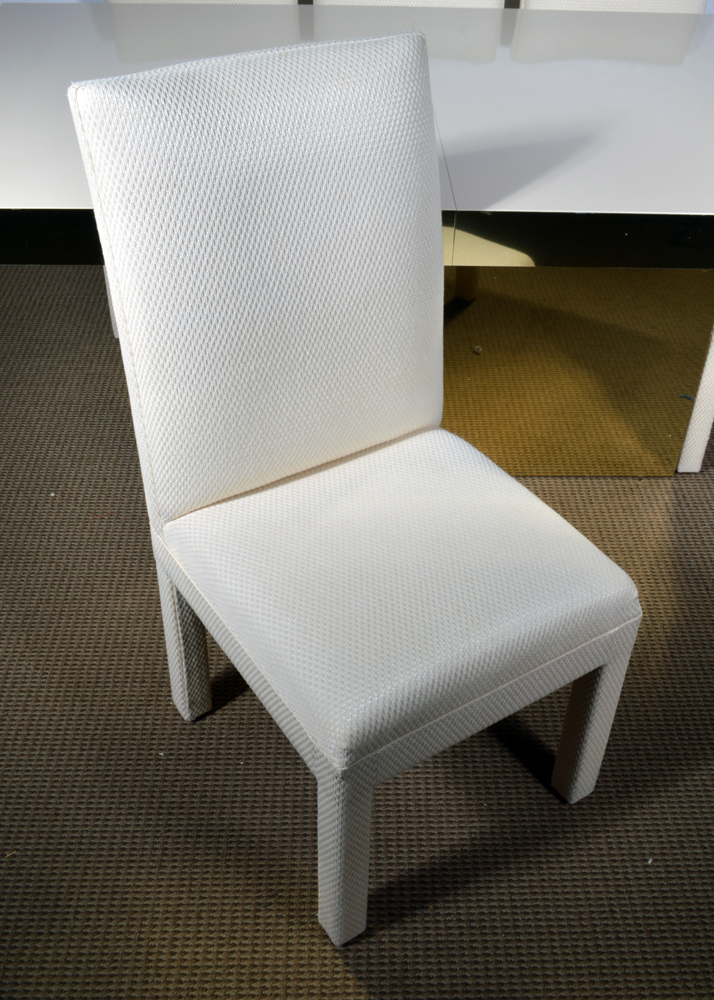 Brass-Accented Dining Table with Eight Chairs