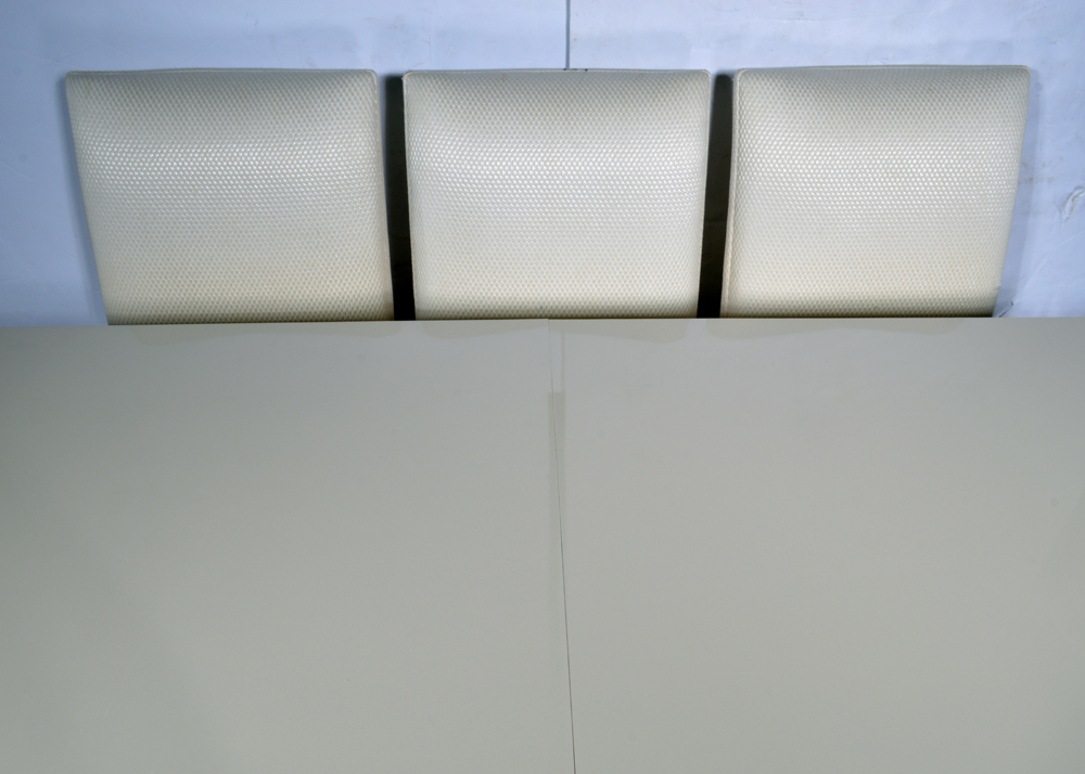 Brass-Accented Dining Table with Eight Chairs