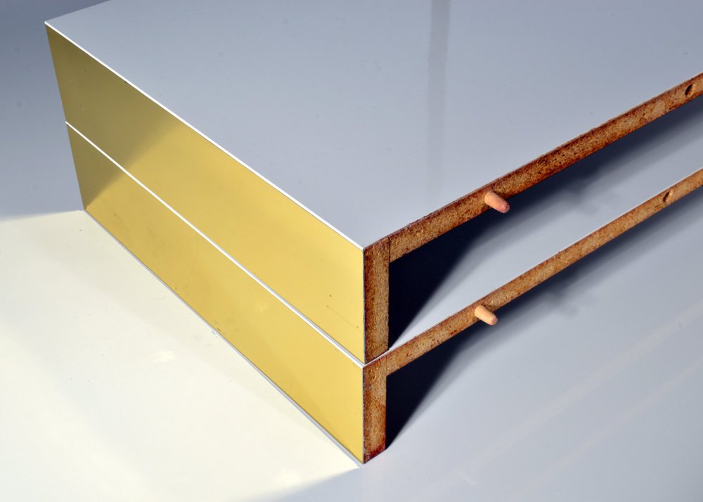 Brass-Accented Dining Table with Eight Chairs