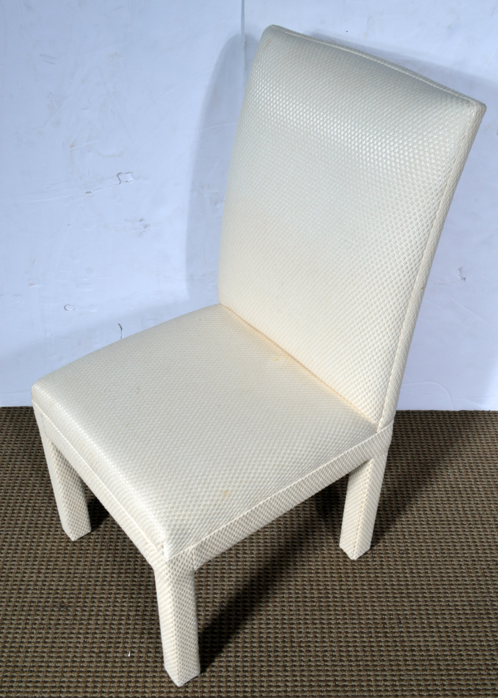 Brass-Accented Dining Table with Eight Chairs