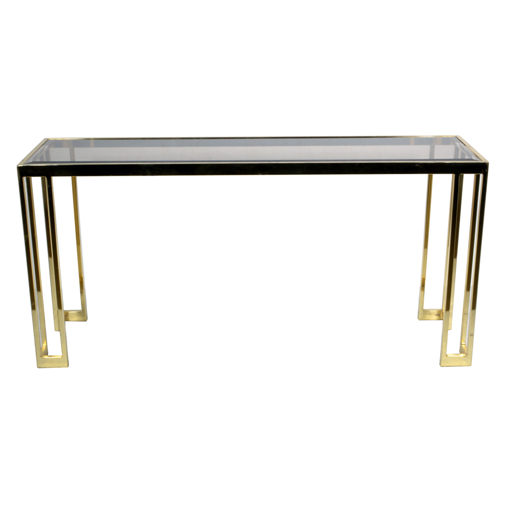 Brass and Glass Sofa Table