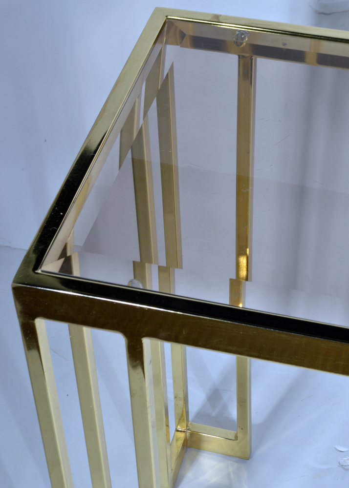 Brass and Glass Sofa Table